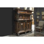early 18th Cent. North Flemish baroque style cupboard in oak, rose-wood and ebony ||Vroeg achttiende