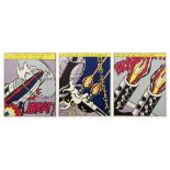 set of three Roy Lichtenstein "As I opened fire..." prints in colors edition by SMA (copyright of