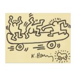 Keith Haring signed drawing - with certificate by the Keith Haring Studio dd 23/4/2011 ||HARING