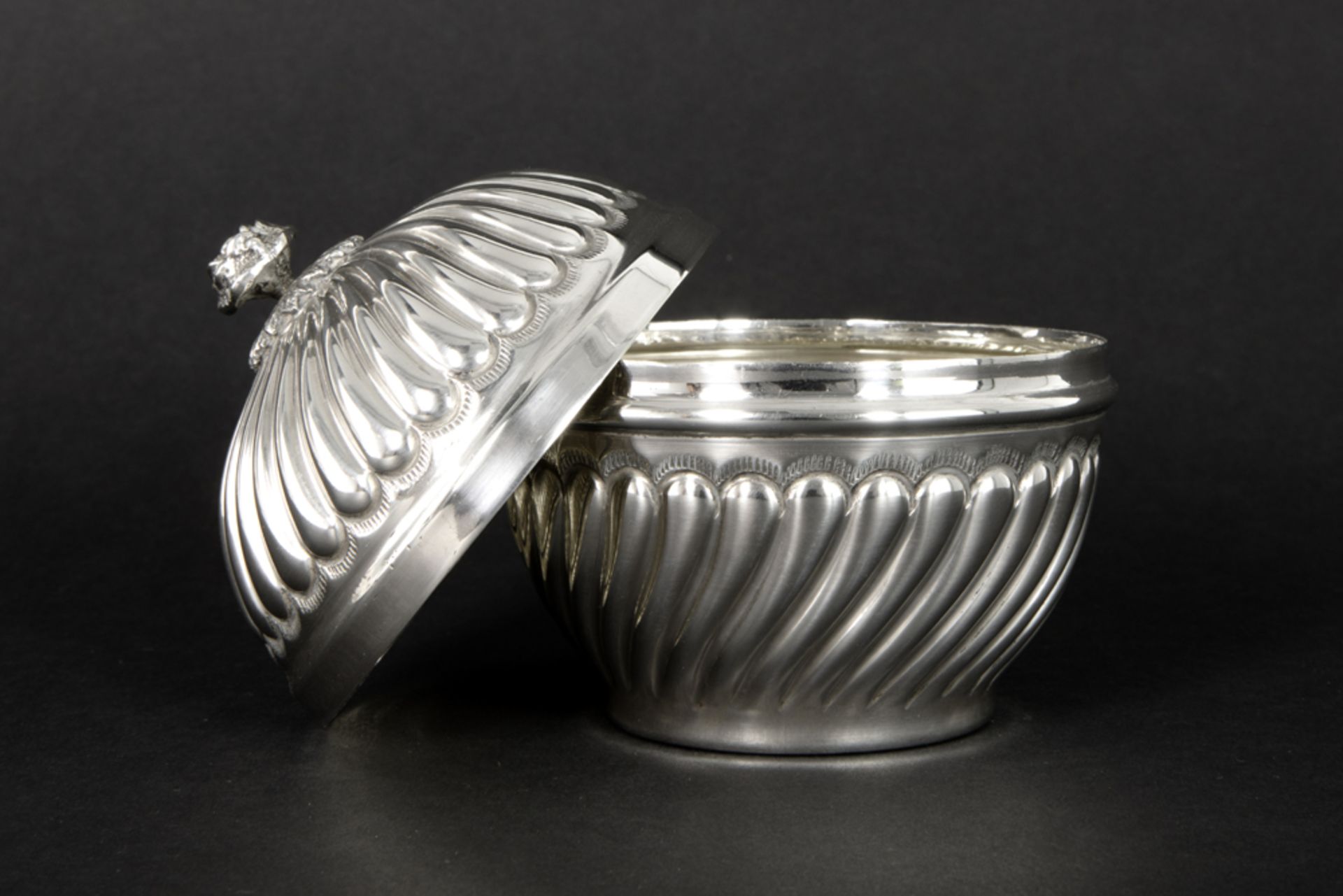 three pieces of marked silver with a pair of small candlesticks and a lidded candy box ||Lot (3) - Image 7 of 8