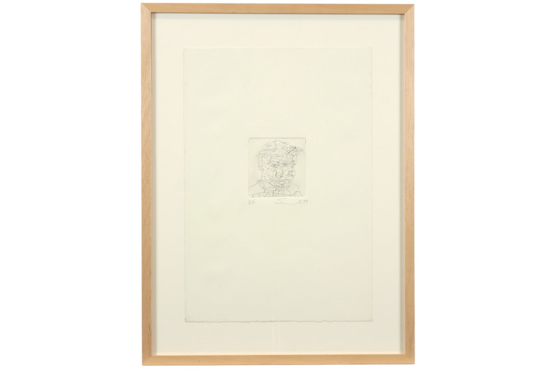 Sam Dillemans signed etching - dated (19)99 ||DILLEMANS SAM (° 1965) ets n° 5/5 : "Gezicht van een - Image 3 of 3