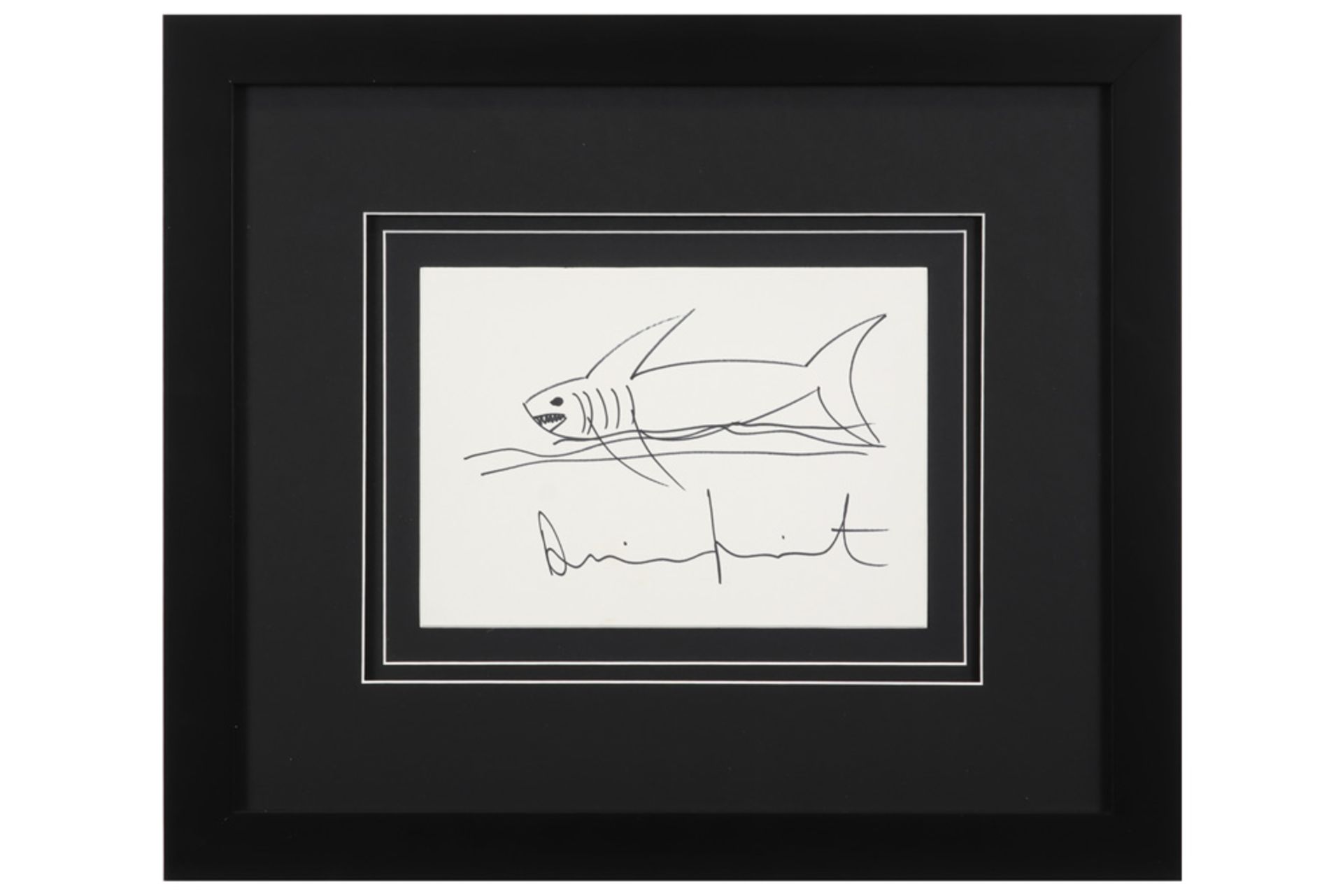 Damien Hirst signed "Shark" drawing in felt tip pen ||HIRST DAMIEN (° 1965) tekening in - Image 2 of 2