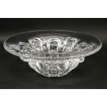 large Belgian bowl in clear Val St Lambert marked crystal ||VAL ST LAMBERT grote coupe met