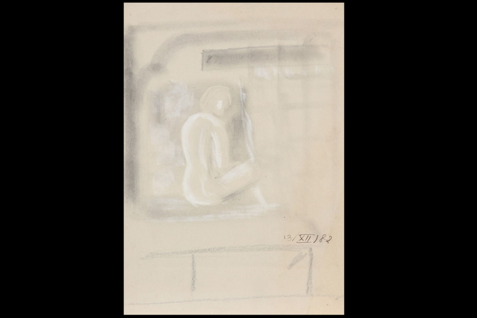 nine sketches in pencil and pastel - some signed Maurice van Saene on the back ||VAN SAENE - Image 10 of 10