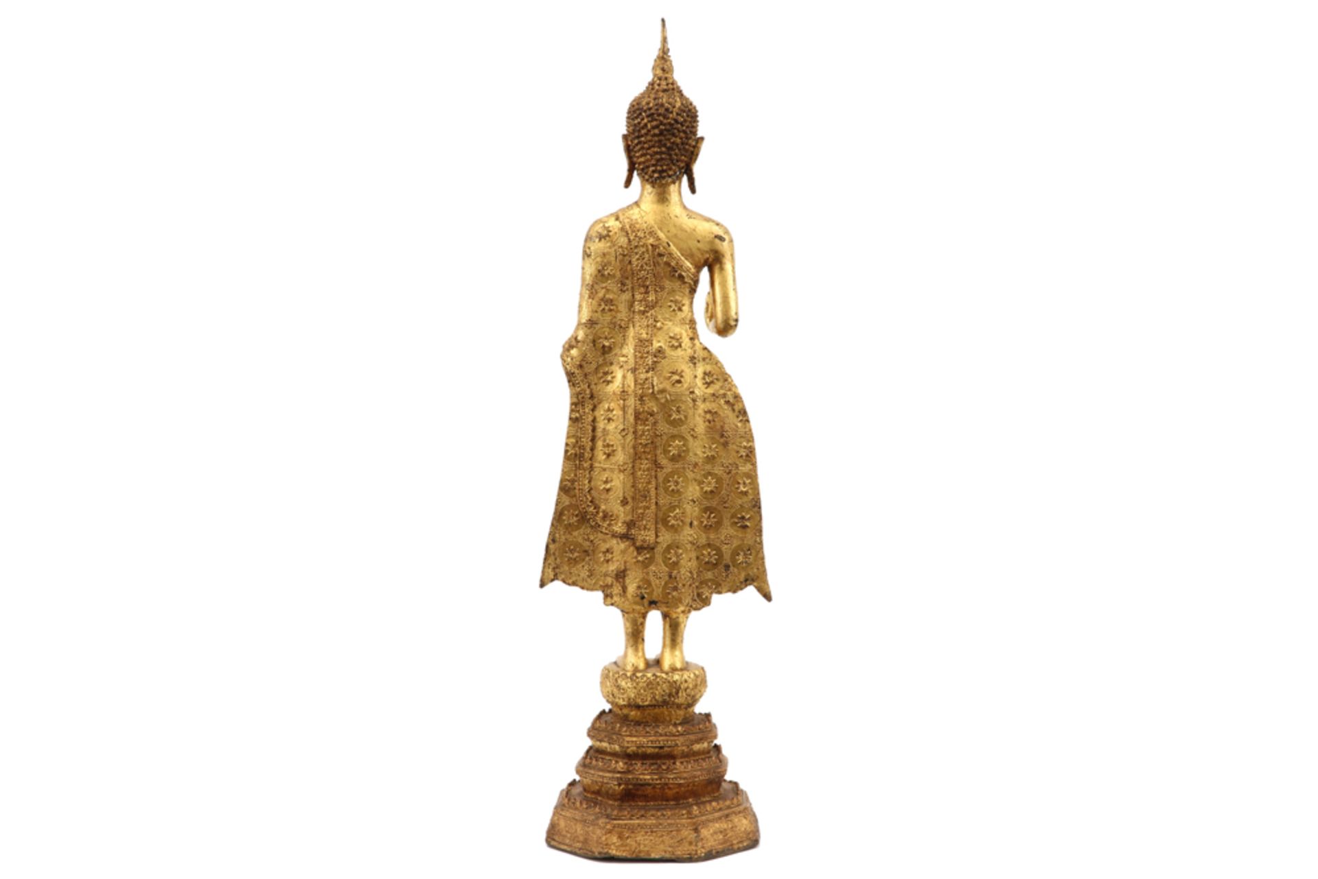 antique Siamese Ratanakossin period "Buddha" sculpture in gilded bronze ||THAILAND - RATANAKOSSIN- - Image 3 of 5