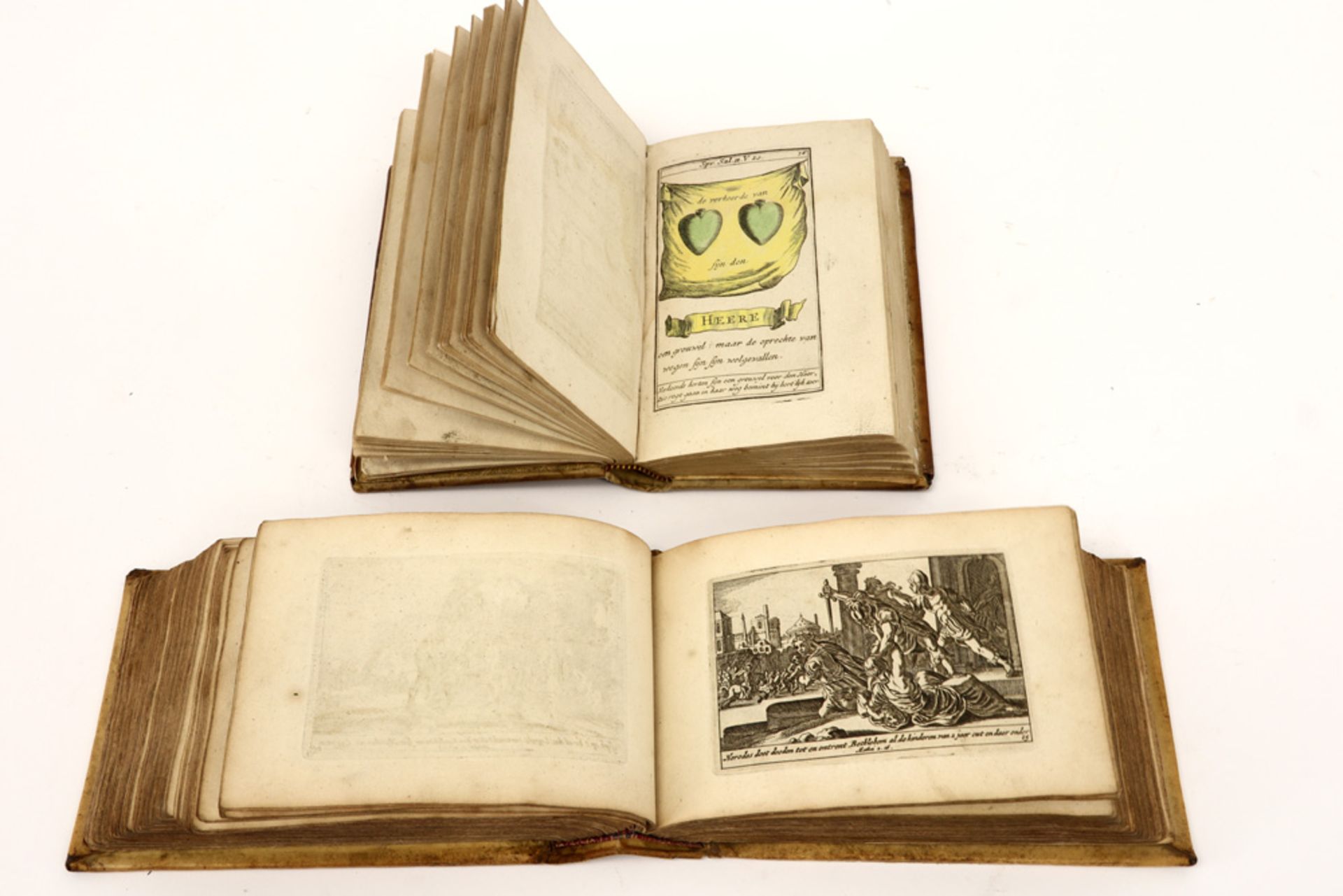 lot of two antique picture Bibles: - one published by Nicolaes Visscher with 144 (?) numbered - Image 5 of 6