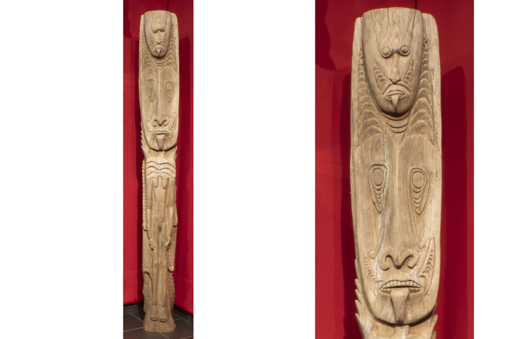 Papua New Guinean East Sepik ancestral figure from the Maprik in wood with typical features ||