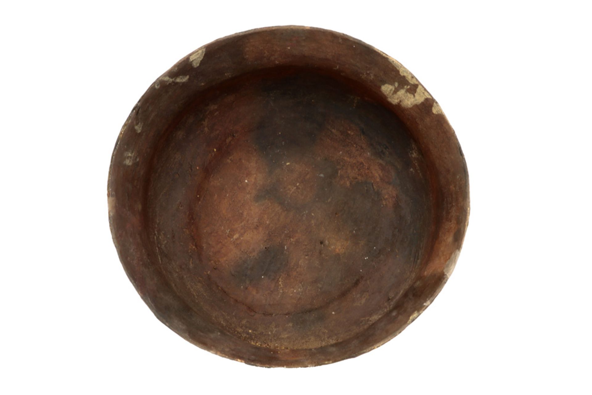 quite big Ancient American bowl in earthenware with painted geometric figrues ||OUD-AMERIKA grote - Image 3 of 4