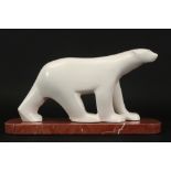 François Pompon posthumous cast "Icebear" sculpture in bronze on a marble base - with signature,