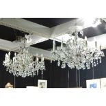 pair of Belgian chandeliers in clear crystal VSL ||Paar lusters in kleurloos geslepen kristal Val-