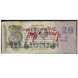 Joseph Beuys signed "20 Millionen Mark" banknote ||BEUYS JOSEPH (1921 - 1986) "20 Millionen Mark"