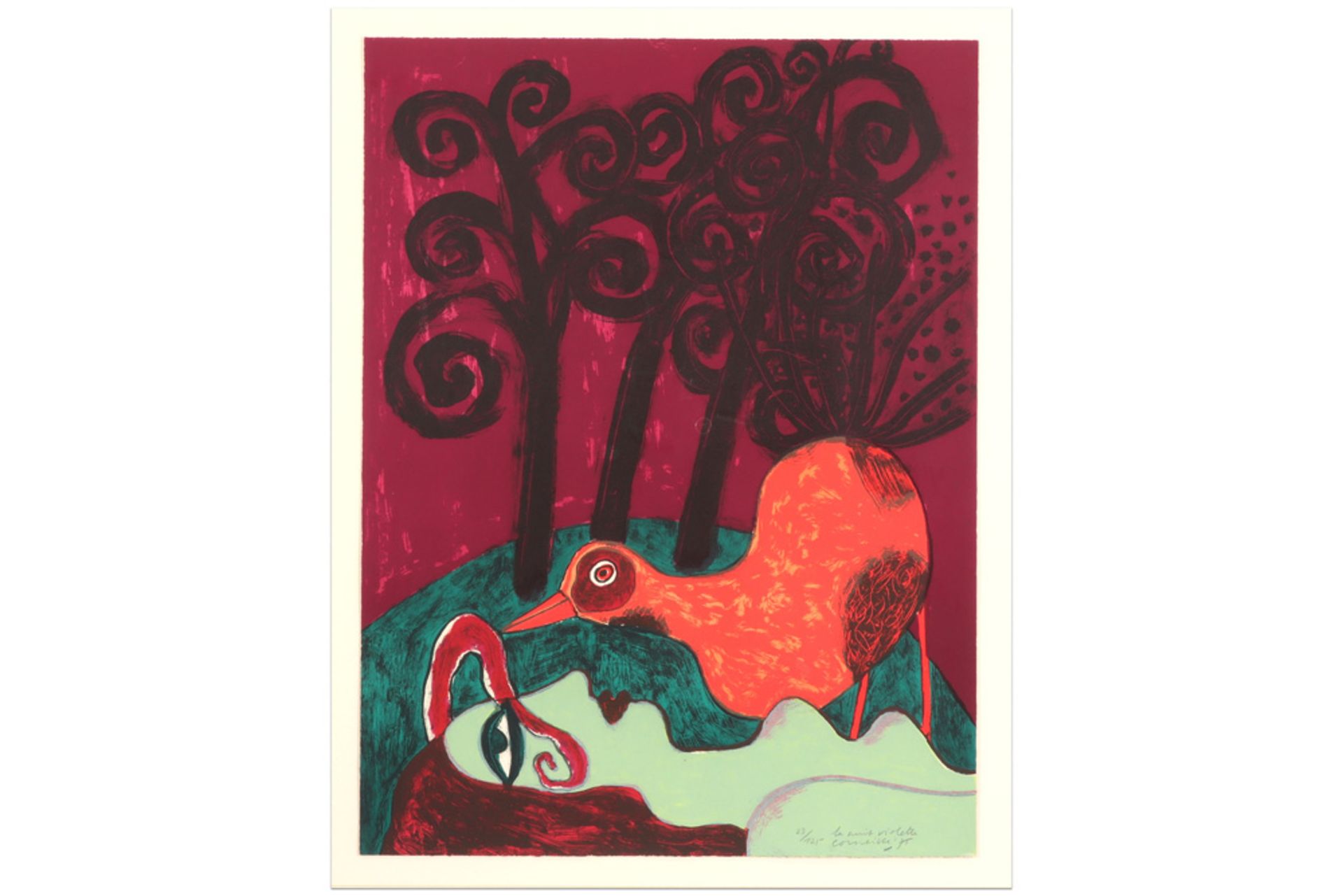 Corneille signed lithograph printed in colors - dated (19)75 ||CORNEILLE (1922 - 2010) (1922 - 2010)