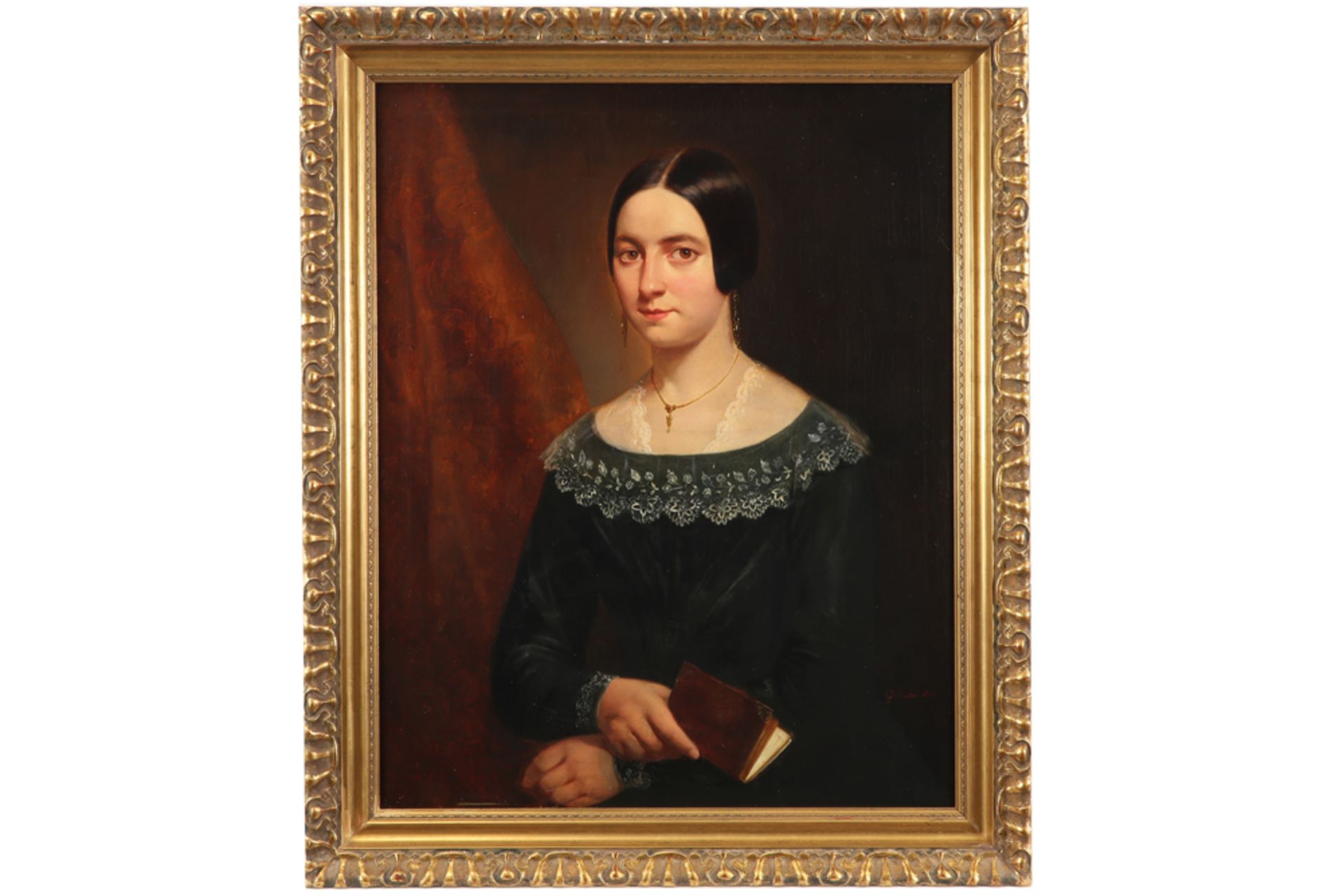 19th Cent. oil on canvas - signed Jacques Louis Godinau and dated 1844 ||GODINAU JACQUES LOUIS (1811 - Image 3 of 4