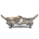 antique centerpiece (jardinier) in silverplated metal with Louis XV style ornamentation ||Antieke
