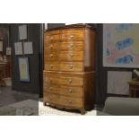 late 18th/early 19th Cent. Scottisch bachelor's chest-on-chest in mahogany ||Laat achttiende/vroeg