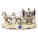 Louis XV style group in porcelain ||Groep in porselein : "Koets met paarden" - hoogte en breedte :