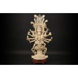 'antique' Chinese "Quan Yin" sculpture in ivory, probably made for the Indian market - ca 1910/