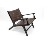 Olivier De Schrijver signed "Beverly Hills" design armchair in ebonised mahogany and double sided