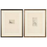two etchings - signed Jacques Gorus ||GORUS JACQUES (1901 - 1981) twee etsen : "Woonwagen in het