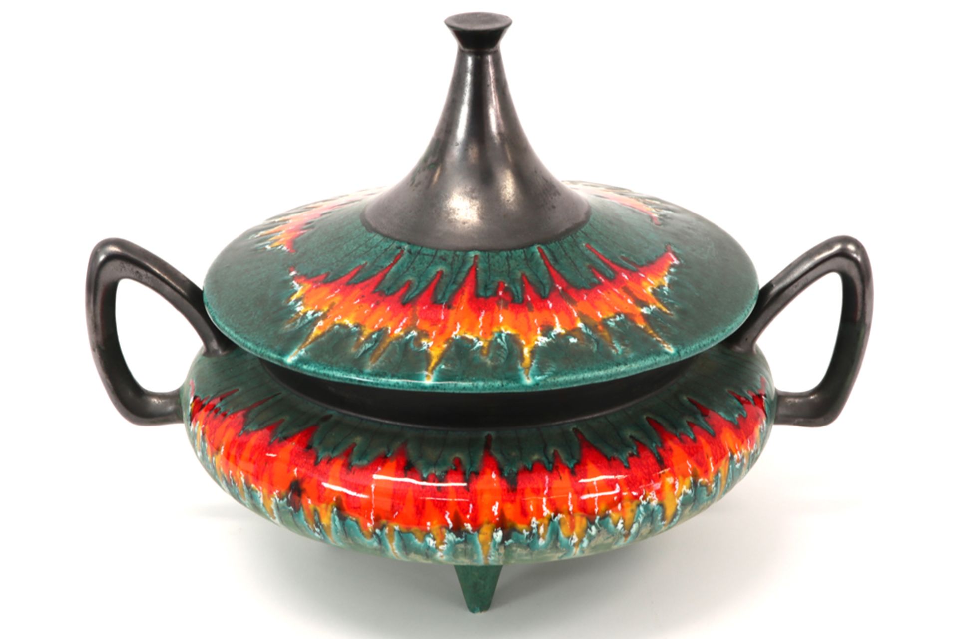 fifties'/sixties' Italian marked ceramic lidded bowl ||Italiaanse, gemerkte fifties'/sixties'
