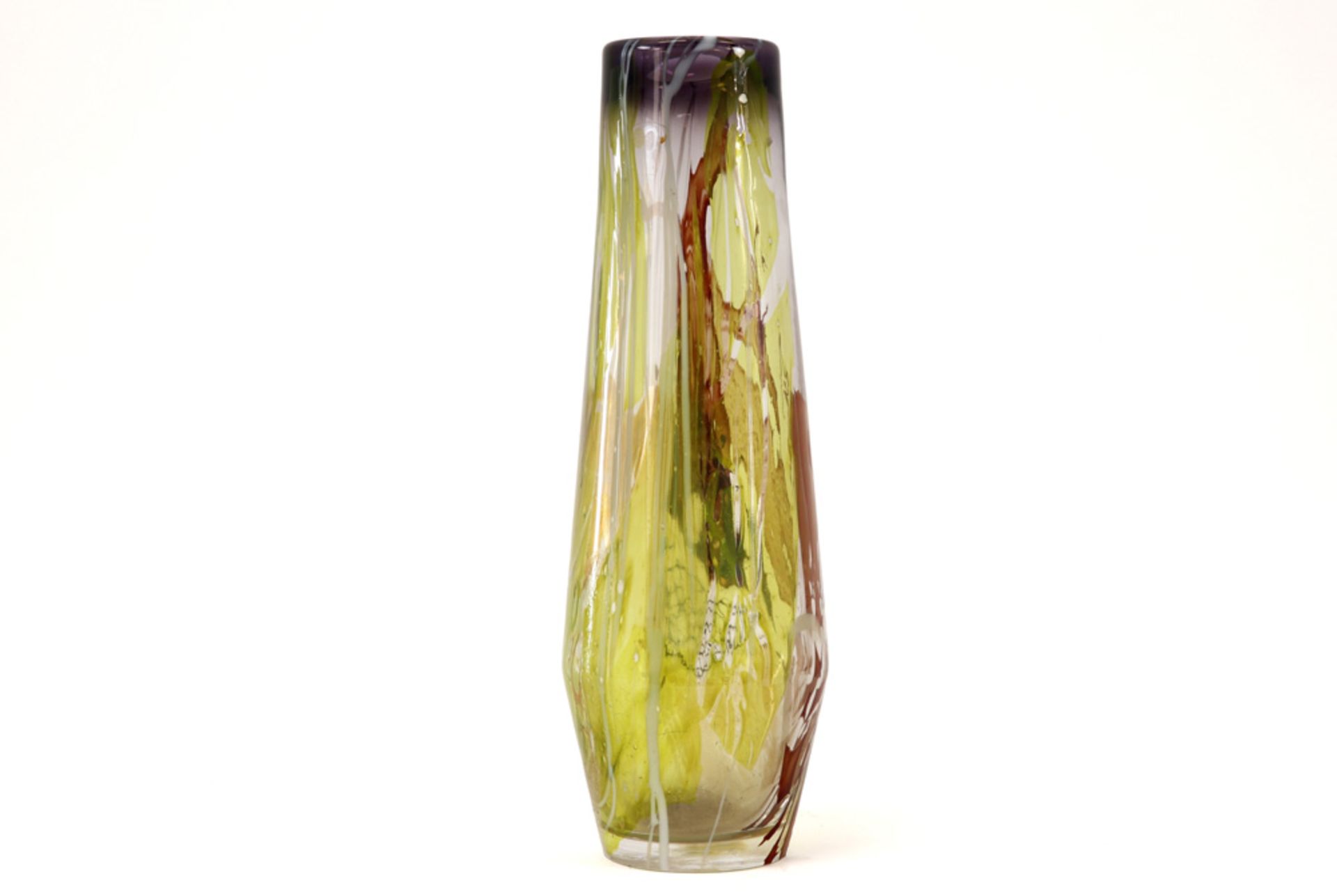 rare VSL vase in crystal and pâte de verre - signed Alfred Collard - marked and numbered ° 89 || - Image 2 of 5