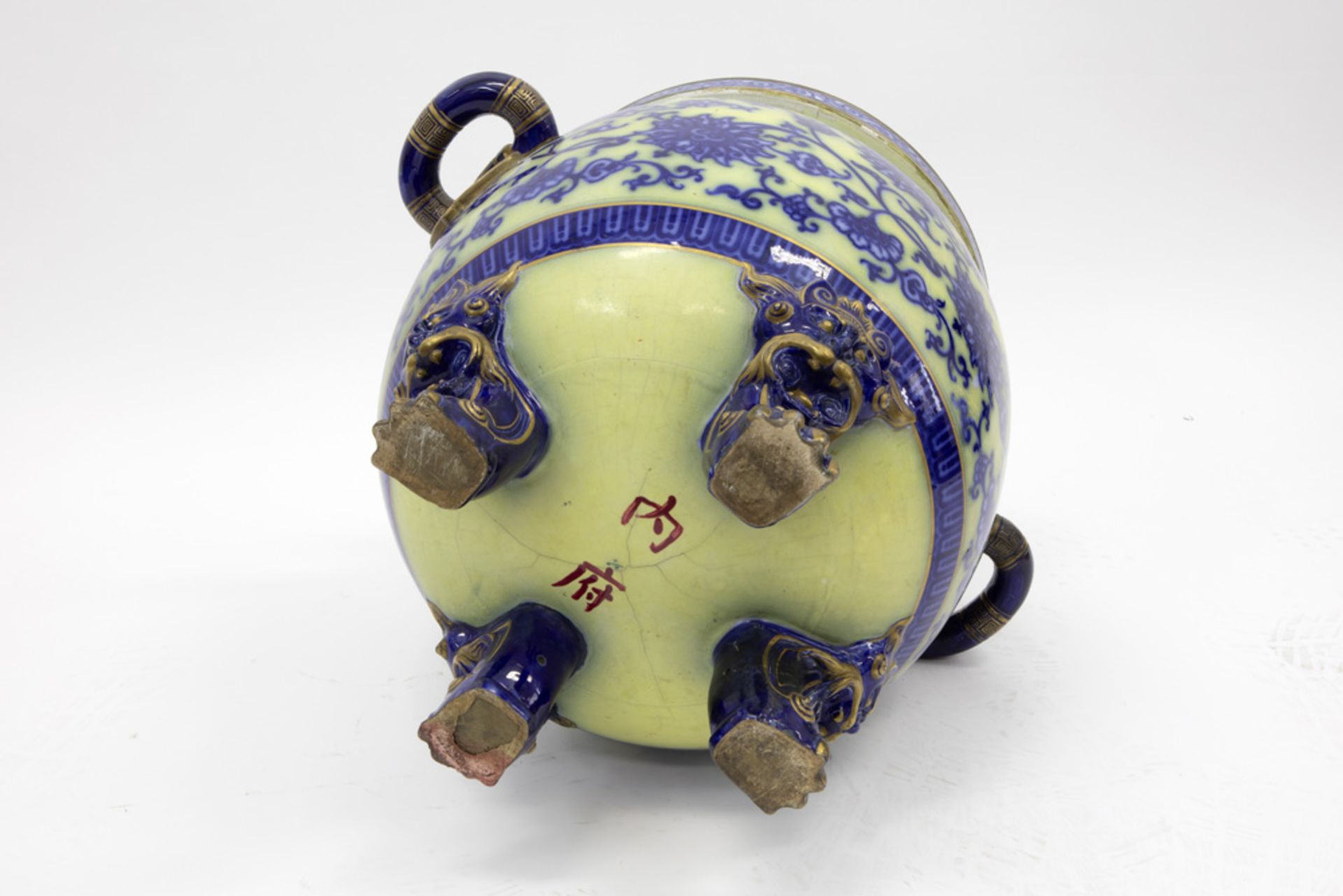 antique Chinese style jardinier in ceramic with a Chinese design and ornamentation ||Antieke - Image 5 of 6