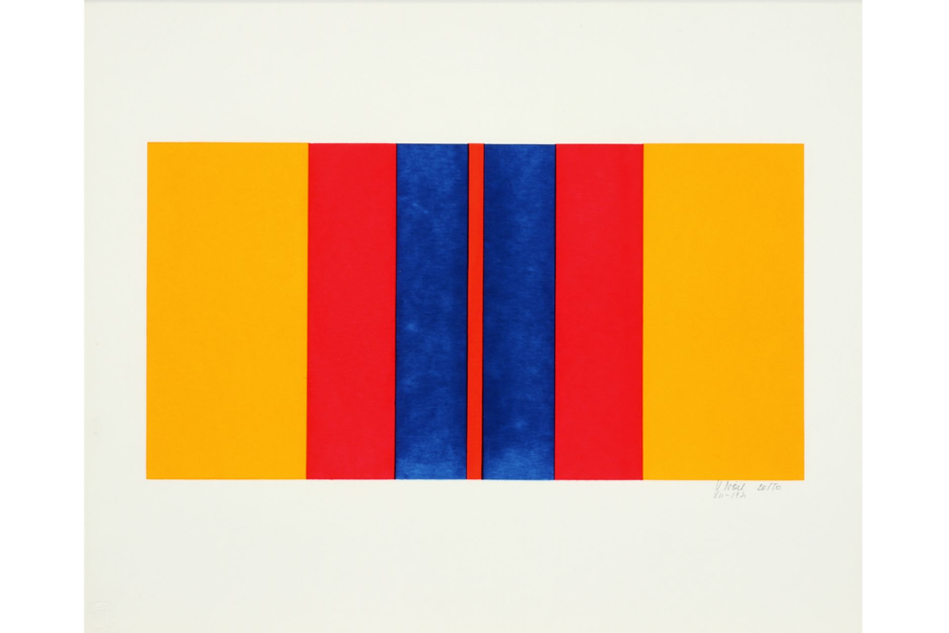 20th Cent. Belgian abstract screenprint in colors - signed Victor Noël and dated 1971 ||NOEL - Image 2 of 3