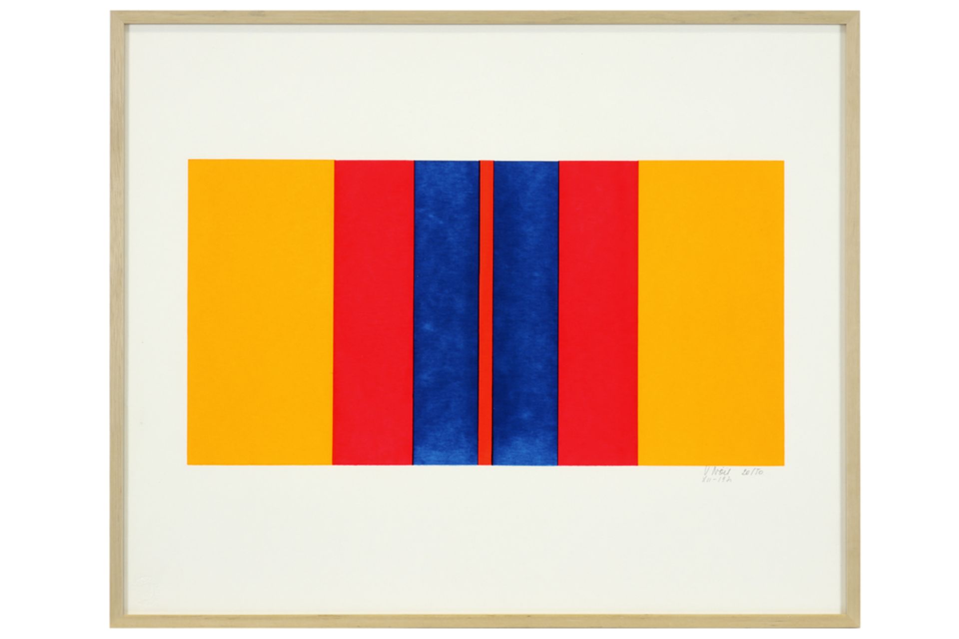 20th Cent. Belgian abstract screenprint in colors - signed Victor Noël and dated 1971 ||NOEL