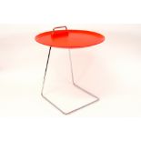 Studio Domo marked occasional table in chromed metal and resin - a design of 2008 by Speziell ||