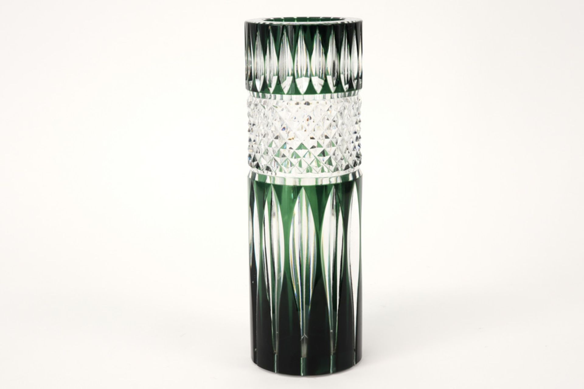 Belgian vase in VSL crystal ||Vaas met model "Altena" in kristal Val-St-Lambert - hoogte : 27,2 cm