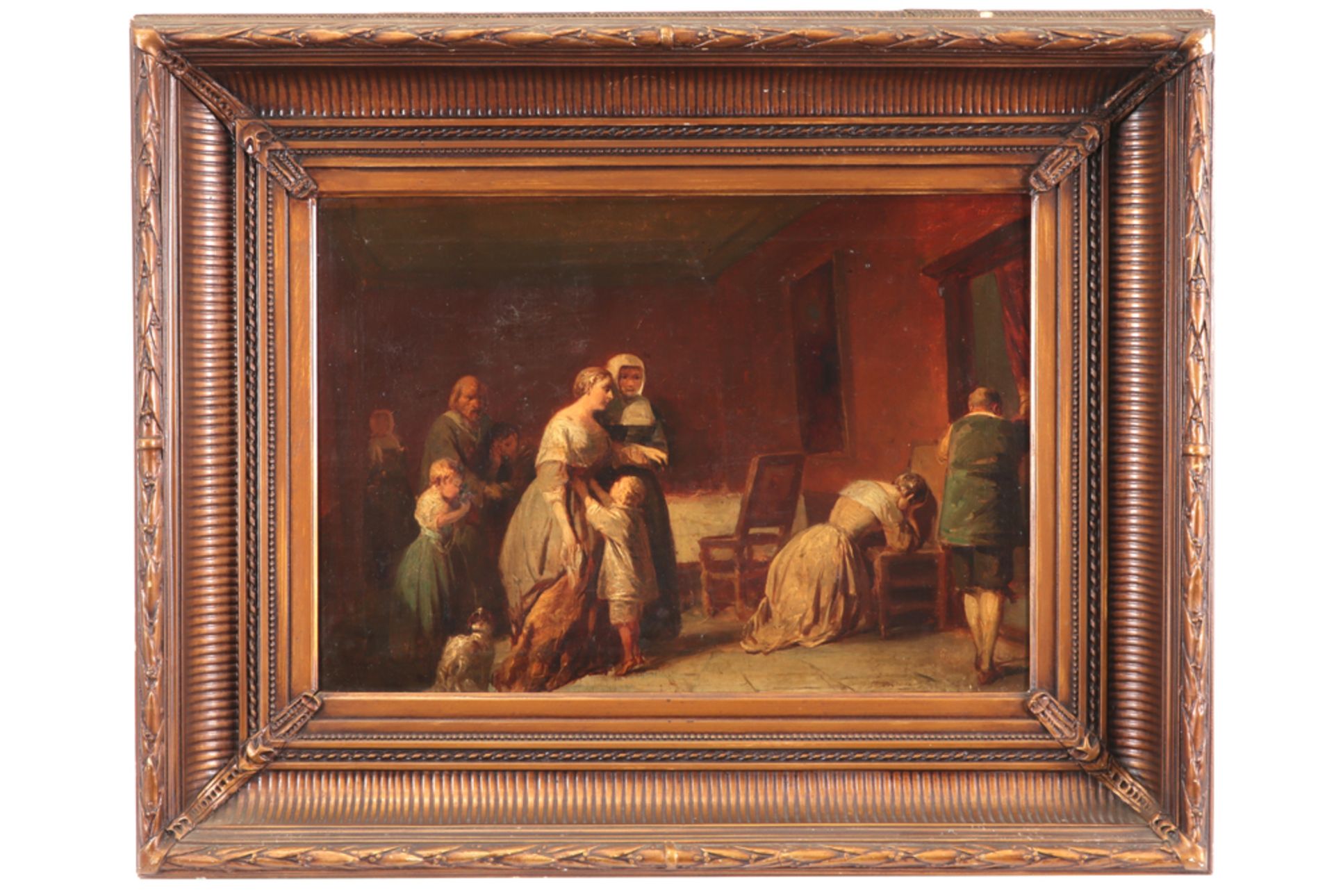 19th Cent. Belgian oil on canvas - signed Charles Degroux ||DEGROUX CHARLES (1825 - 1870) - Image 3 of 4