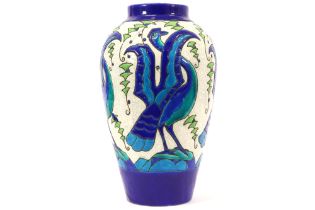 Keramis marked Art Deco vase in ceramic with a polychrome decor || Art Deco-vaas in faïence, gemerkt