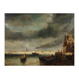 19th Cent. Belgian oil on canvas with a view of Antwerp - signed Jacques Van Gingelen || VAN