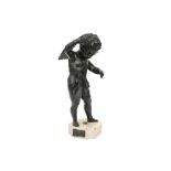 antique Clodion "Cupid" sculpture in bronze - with name label || CLODION (1738 - 1814) antieke