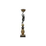 early 19th Cent. Empire style female Cariatid candlestick in bronze || Vroeg negentiende eeuwse