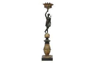 early 19th Cent. Empire style female Cariatid candlestick in bronze || Vroeg negentiende eeuwse