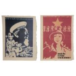 two sixties' Vietnamese War propaganda posters in colors || Lot van twee originele Vietnamese