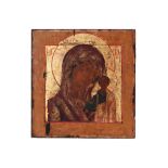 antique Russian icon || Antieke Russische ikoon : "Madonna met kind" - 30 x 28