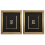 two (framed) gilded bronze basreliefs titled on the back - signed (after) Salvador Dali || DALI