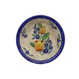 round Art Deco Dish in Keramis marked ceramic with a polychrome floral decor || Ronde Art Deco-