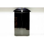 eighties' design "Memphis" style cabinet in black lacquer - original purchase price was circa 4600