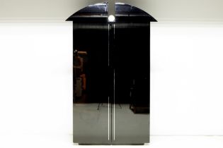 eighties' design "Memphis" style cabinet in black lacquer - original purchase price was circa 4600