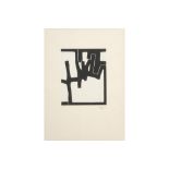 rare Eduardo Chillida signed etching with a typical abstract composition || CHILLIDA EDUARDO (1924 -