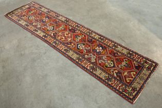 Persian vintage Afshar runner in wool || Perzische vintage Afshar - loper - 305 x 73 cm