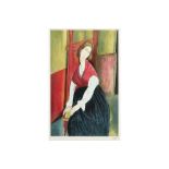 Modigliani stamped lithograph printed in colors - edition by Mourlot (with stamp) || MODIGLIANI