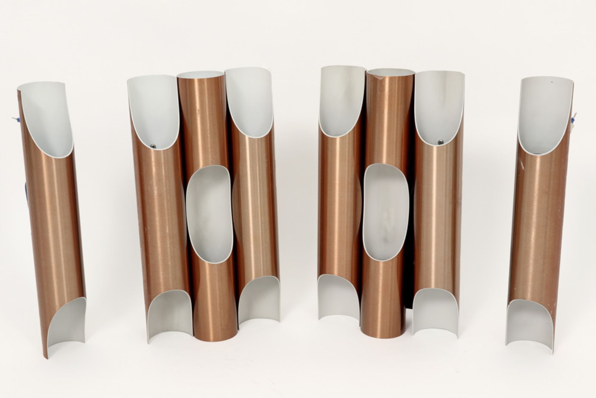 Maija Liisa Komilainen "Fuga" design set of five seventies' design wall lights - marked RAAK ||