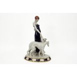 Royal Dux marked Art Deco sculpture || Royal Dux gemerkte Art Deco-sculptuur : "Dame met twee