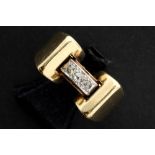 forties'/fifties' vintage ring in pink gold (18 carat) with small diamonds || Ring van de jaren '
