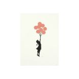 print after Banksy's "Girl with balloons" - with drystamp "P.O.W. Printmaking" || BANKSY (°