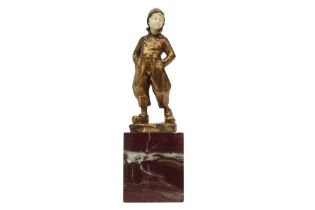 20th Cent. French illegibly signed Art Deco chryselephantine sculpture in marked bronze and